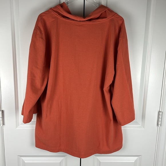 Soft Surroundings Canyon  Gauze Cowl Funnel Neck Tunic Top in Apricot Brandy - Picture 5 of 7